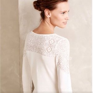 Anthropologie Knitted & Knotted White Sweater
